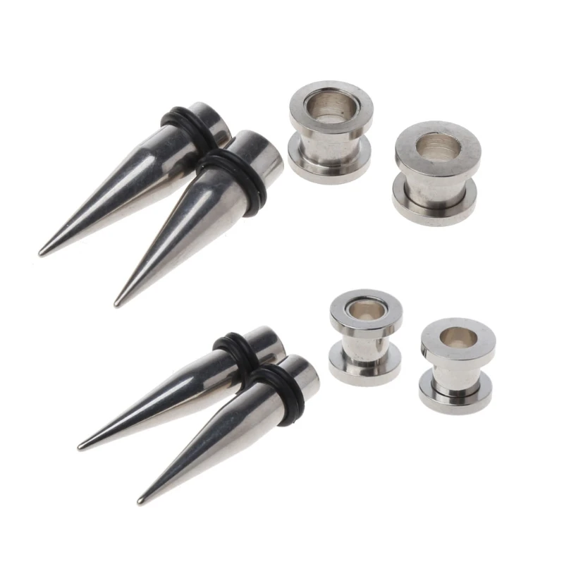 

Y166 7mm and 9mm 316L Steel Tapers and Tunnels Ear Studs Stretching Kit Body Jewelry