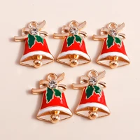 10pcs 1913mm creative bowknot christmas bell charms pendants for necklaces earrings making accessories diy jewelry findings