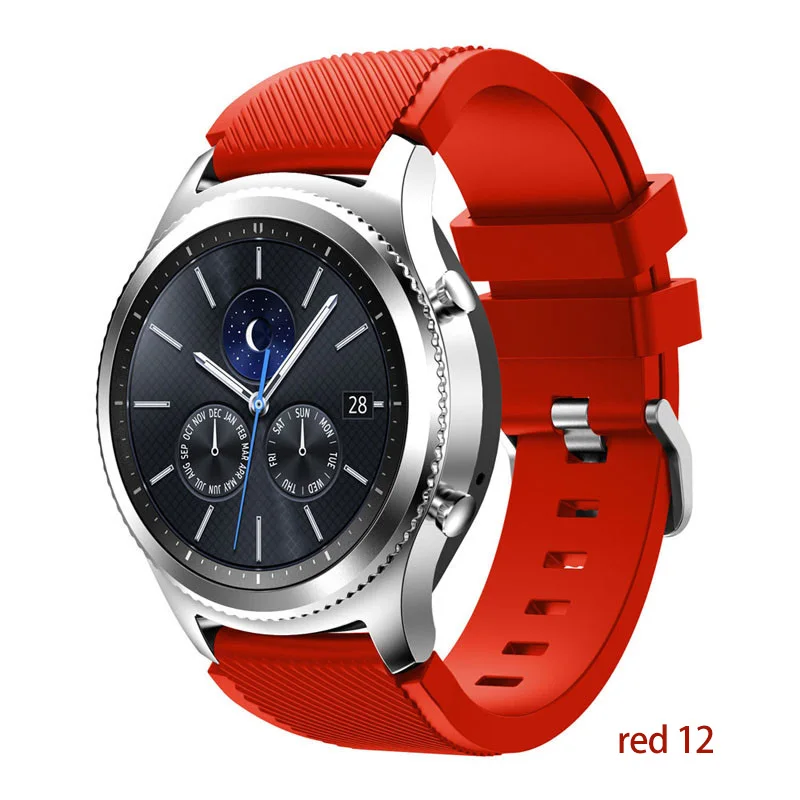 red 12 Ремешок для samsung gear S3 Frontier Galaxy watch 46 мм Активные мужские ремешки 22 мм силиконовый браслет ремешок для часов huawei watch gt 2 - Цвет ремешка: red 12