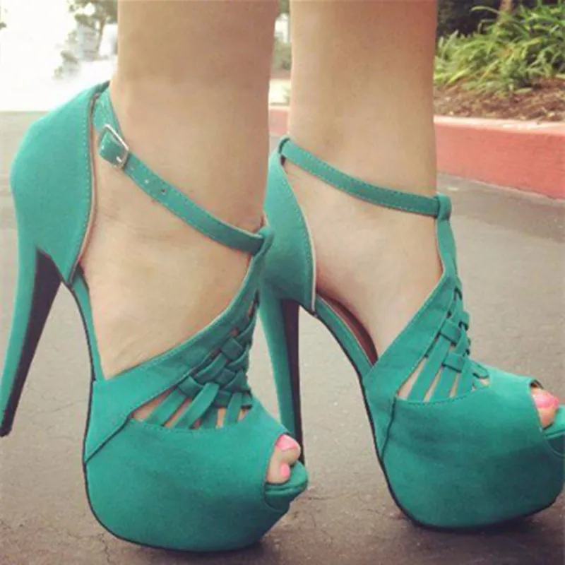 

LanLoJer Shoes,Sexy High Heels Party Pumps Women Shoes High Heel Platform Wedding ,14.5cm High-heeled Women's Sandals.SIZE:34-45