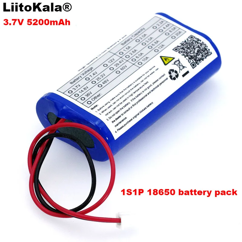 Комплект литиевых аккумуляторов LiitoKala 3 7 В 5200 мАч 18650 светодиодные лампы Angeln Bluetooth