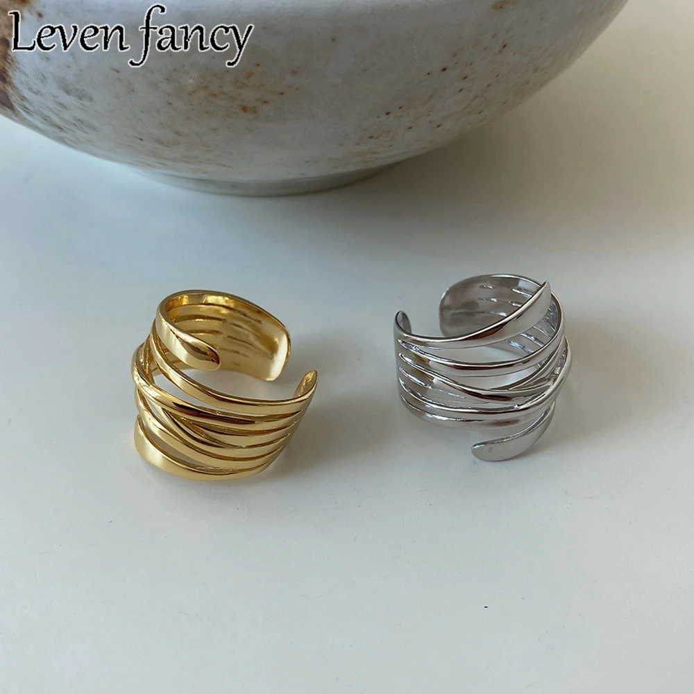 

Кольцо из стерлингового серебра 925 пробы большие преувеличенные кольца регулируемое кольцо 18k Золотое кольцо для женщины девушки элегантно...