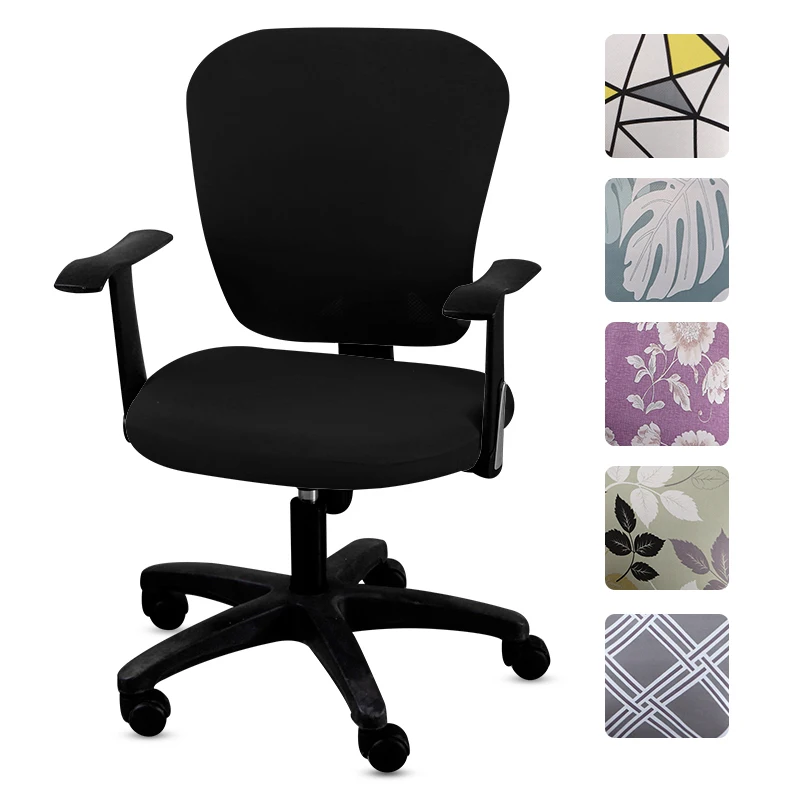 Покрытия для офисных стульев черные чехлы спандекс печать сидений компьютерных