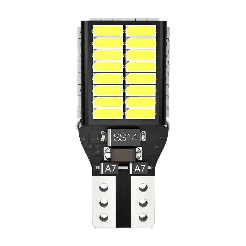 

10-100PCS New Car LED Bulbs T15 W16W WY16W Canbus No Error Auto Backup Reserve Tail Lights 54SMD 4014 White Led Light 6000K 12V