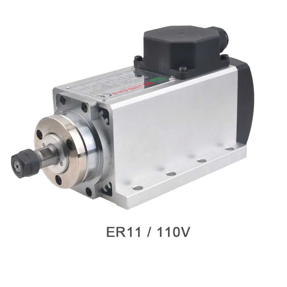 Daedalus CNC мотор шпинделя 110 В/220 В шпиндель 0.8квт с воздушным охлаждением квадратный двигатель ER11 Фрезерный резак гравировальный инструмент - Цвет: 110V ER11