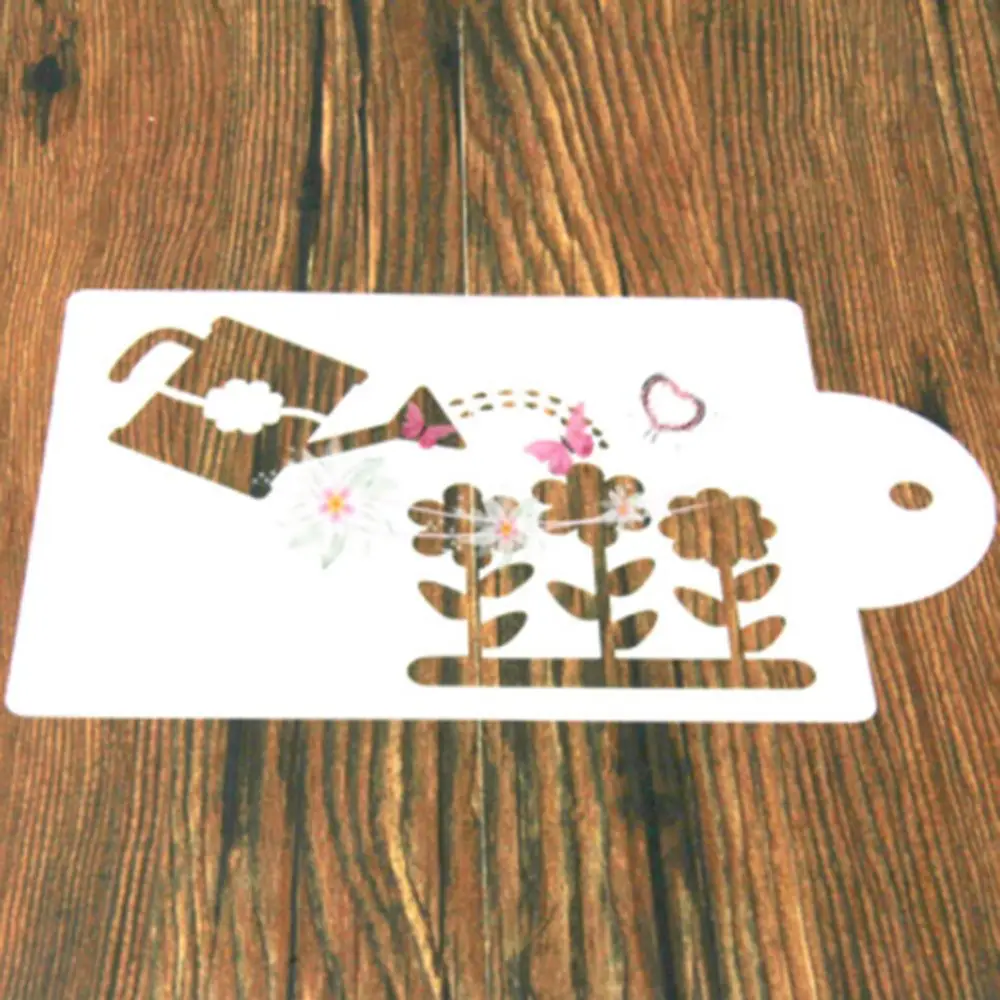 1 шт. простой чайник полив цветы в форме многоразового трафарета аэрограф