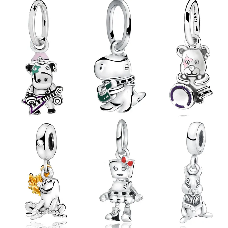 Новинка осени 2019 Disney креативная гитара животное Милая корова 925 Серебряная