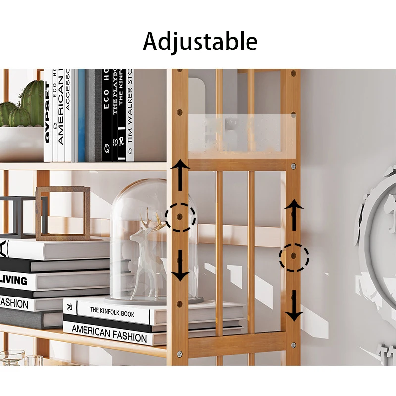 4-слойная книжная полка из твердой древесины элегантная витрина для книг полки