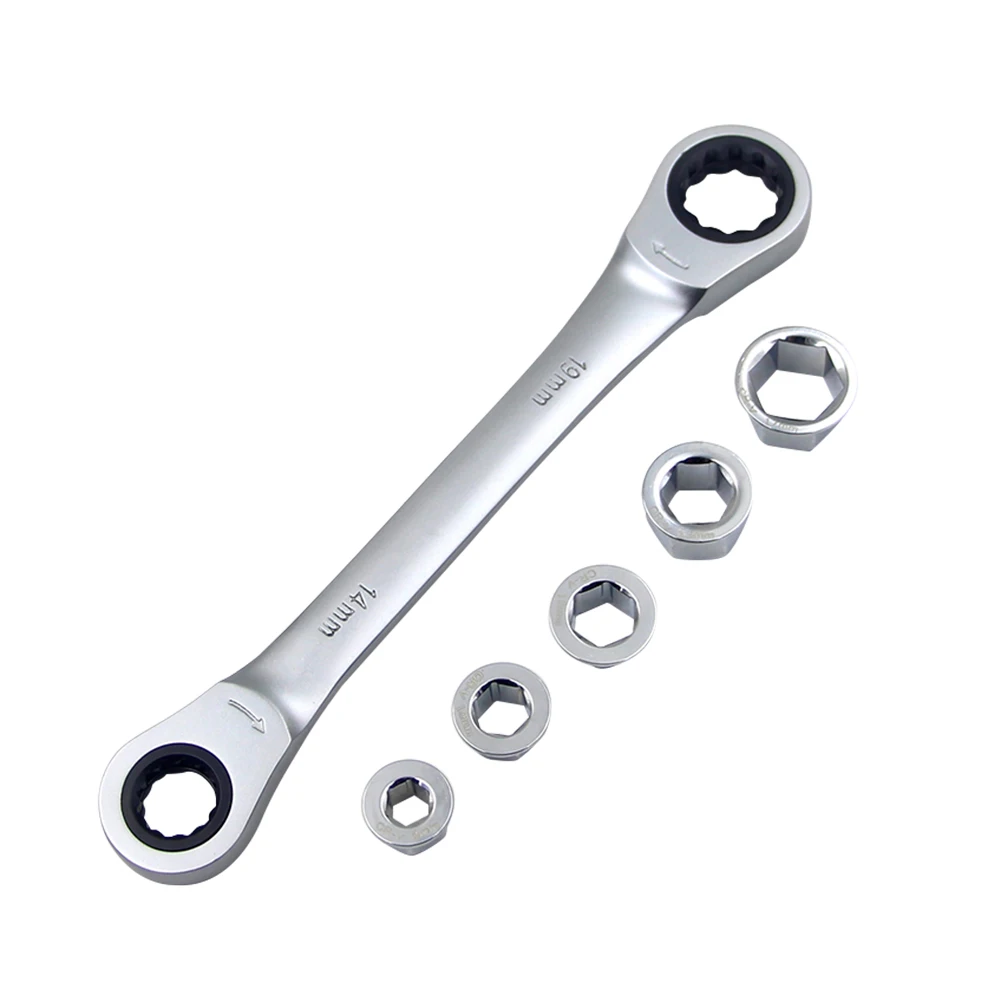 

1 шт. 7 в 1 двухсторонний комбинированный гаечный ключ с храповым механизмом механический Универсальный торцевой ключ инструмент трещотка р...