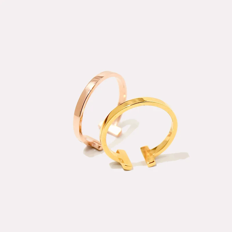 

Женское Открытое кольцо, простое ювелирное изделие из титановой стали с регулируемыми бриллиантами, три цвета, 2021, популярное сохранение цв...
