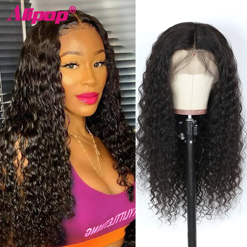 250% Water Wave Lace Front Wig Transparent Wigs For Women Cheap Human Hair Brazilian Remy T-Part Curly | Шиньоны и парики