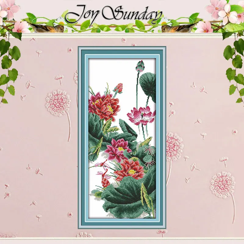 Вышивка крестиком lotuses 11CT 14CT Набор для вышивки оптом цветочный крестиком|cross stitch