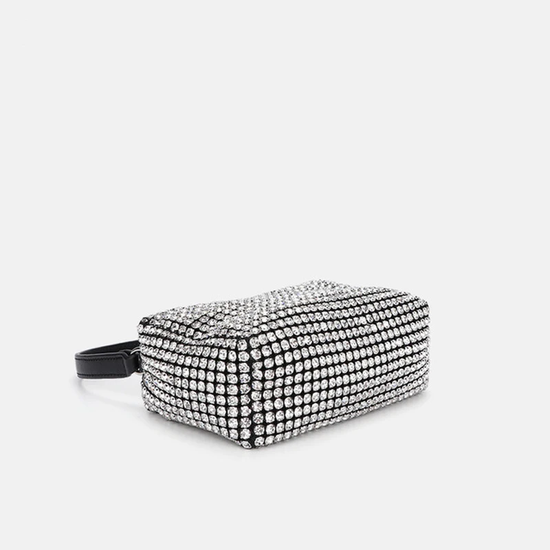 Блестящая сумка-хобо с бриллиантами женские сумочки клатчи винтажная