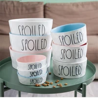 new cat bowls pet food and water bowls cartoon letters ceramic for cats dogs pets bowl food water feeding pet supplies