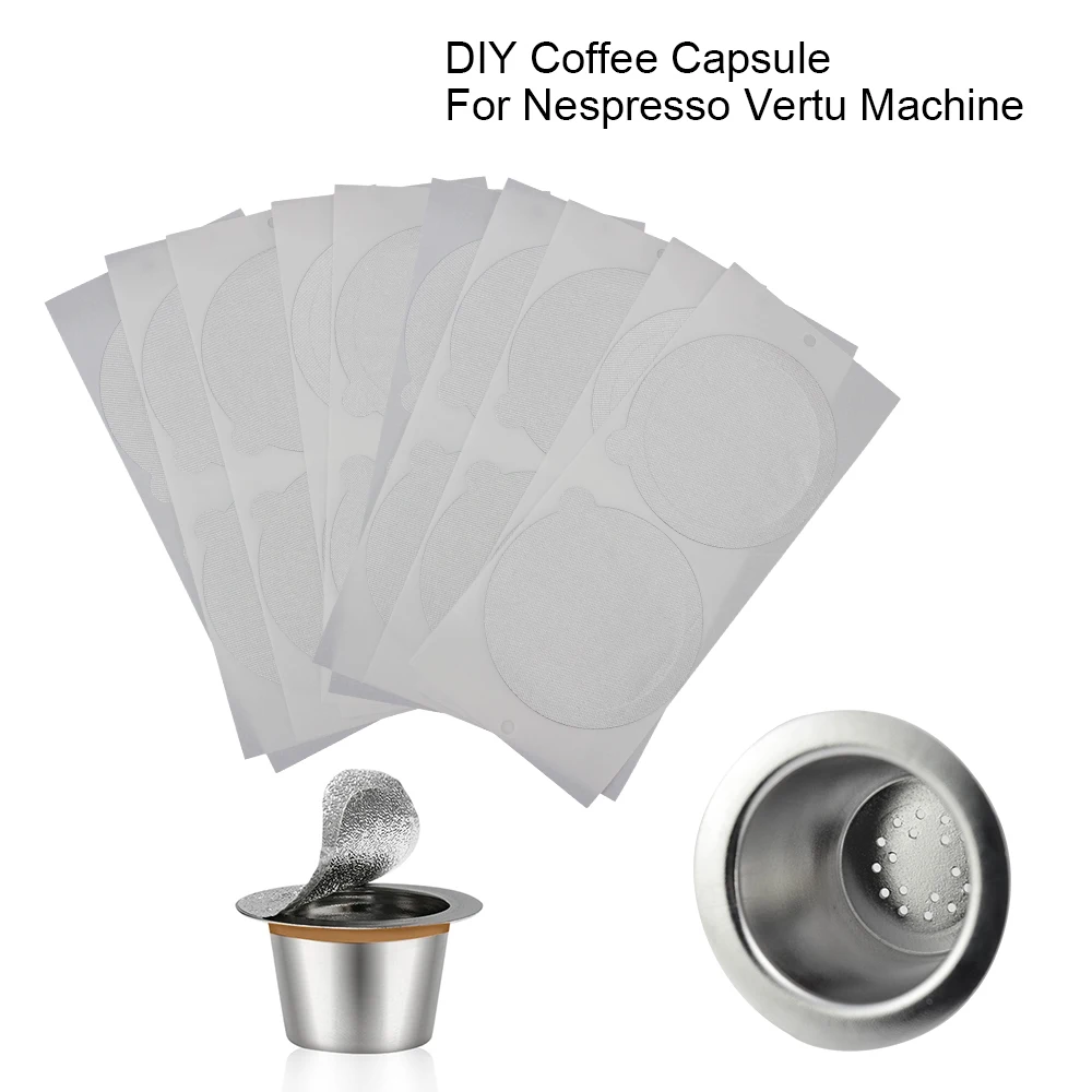 

50PCS 62MM Capsule Seals Foils Aluminum Seals Stickers Disposable Coffee Capsules Pods Lids Refillable Coffee Accessories