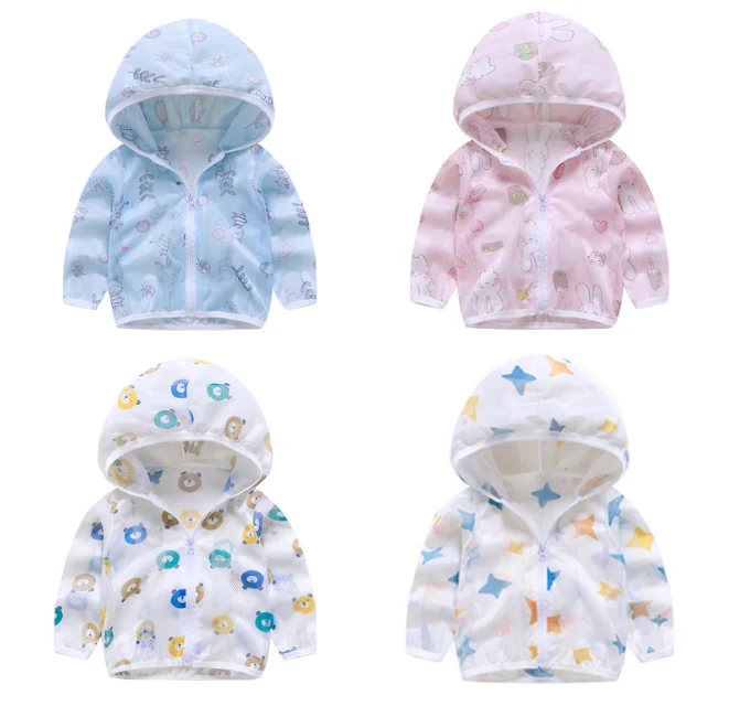 Детское летнее пальто с капюшоном Солнцезащитная одежда детская верхняя куртка
