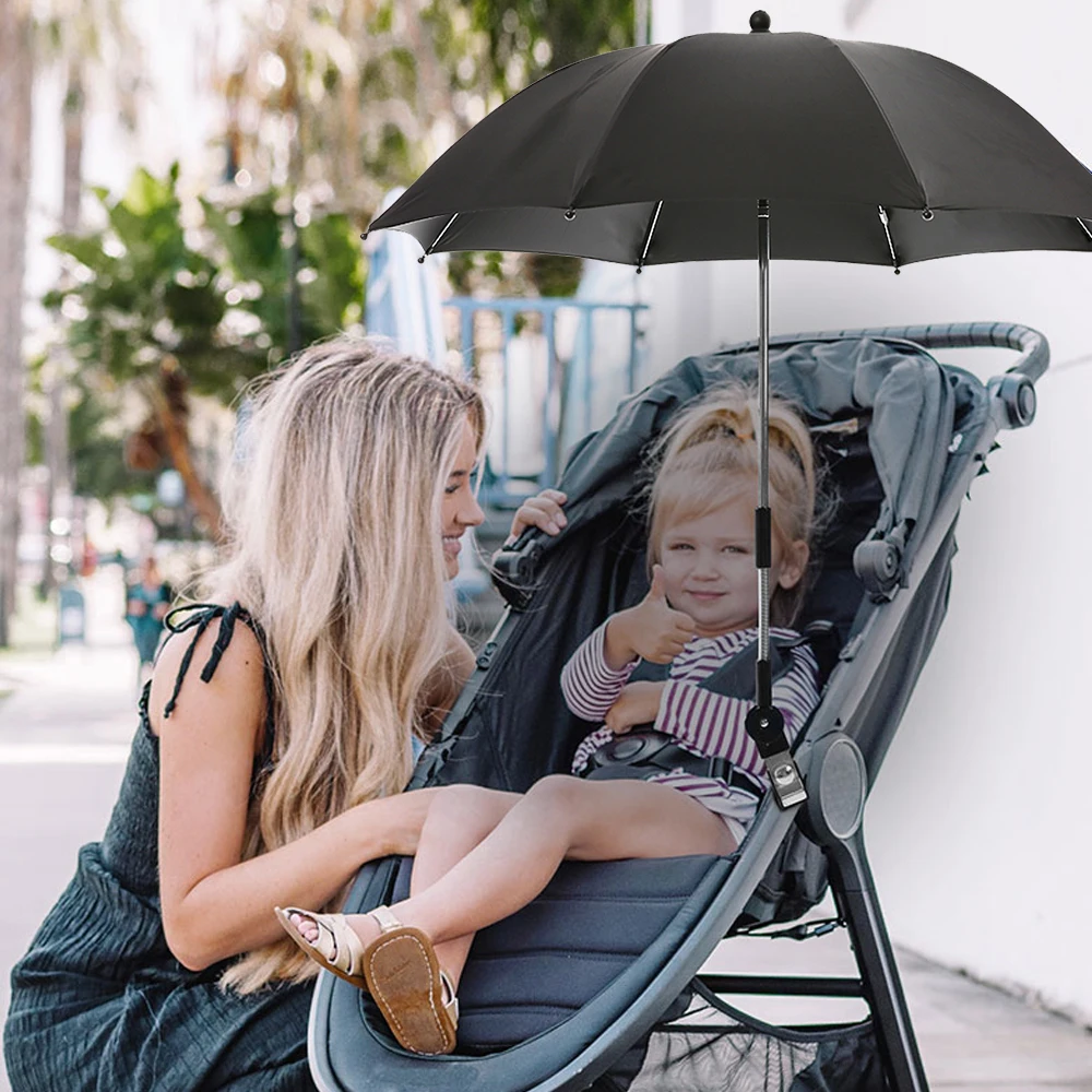 

UV Protection Rainproof Baby Infant Stroller Cover Umbrella Can Be Bent Freely Does Not Rust Universal Stroller Accessories 50+