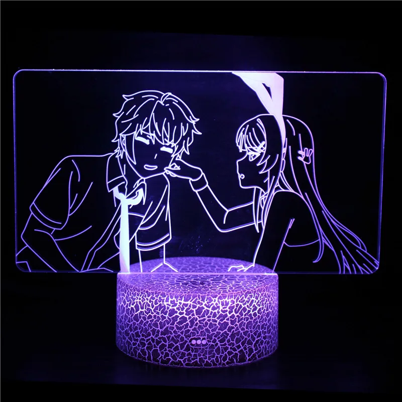 

Акриловый ночсветильник с 3D рисунком, ночник в стиле аниме для девушек, семьи, друзей, коллег, спальни, Праздничный Рождественский подарок н...