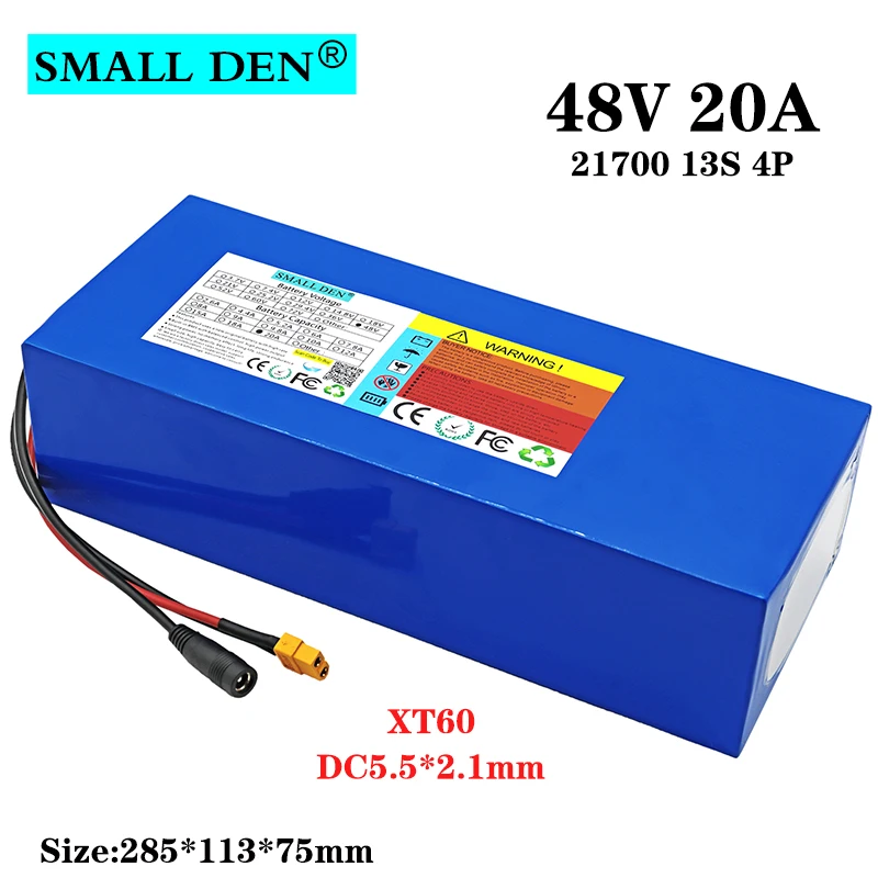 

Литиевый аккумулятор 48 В, 20 Ач, 21700, 20000 мАч, 13S4P, 1200 Вт, высокая мощность, 54,6 в, трицикл, электрический велосипед, скутер, электровелосипед, бата...