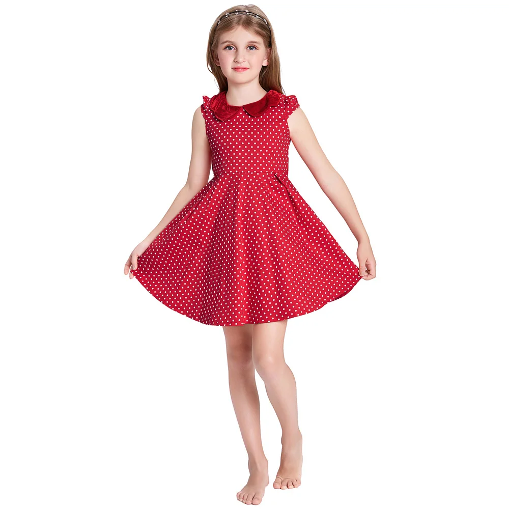 Платье в горошек для девочек детские летние праздничные платья свадебное платье