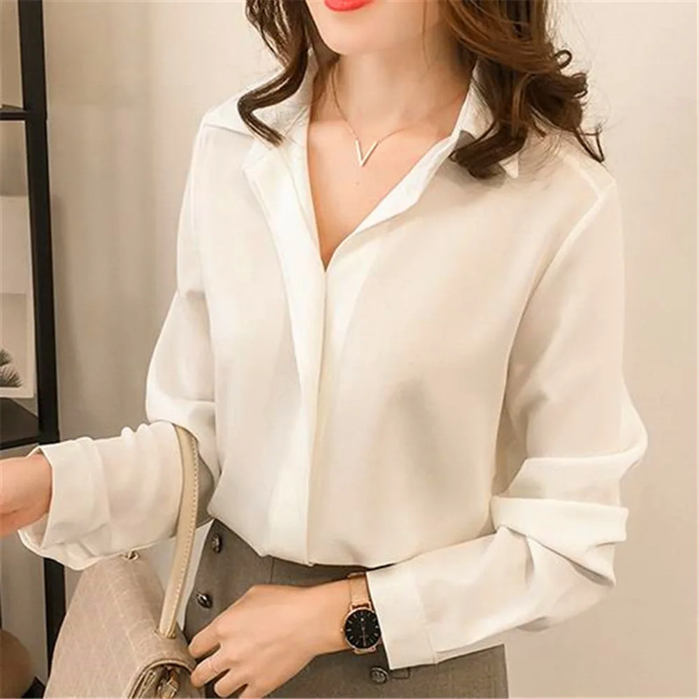 Весенняя женская блузка Новинка в Корейском стиле Одежда простом повседневном с