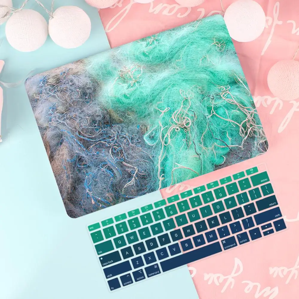 Прорезиненный матовый чехол для ноутбука Macbook Air 13 Mac Book retina Pro 13 1" Touch bar A1989 A1990+ чехол для клавиатуры - Цвет: Green 2