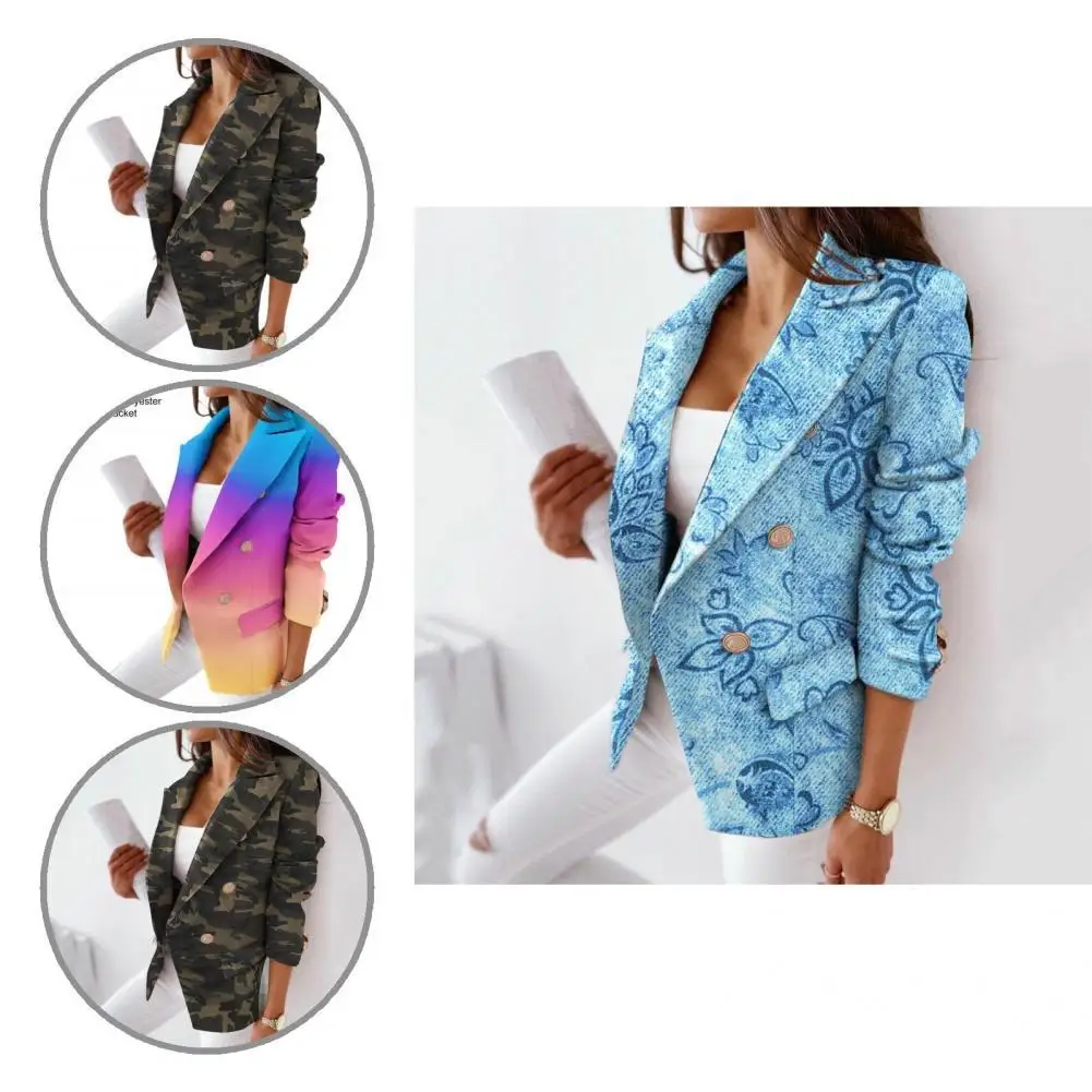 

Good Suits Jacket Skin-friendly Polyester Fadeless Long Sleeve Casual Blazer Button Coat Lady Blazer