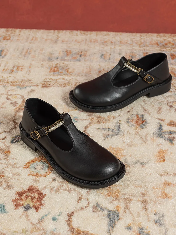 

INMAN женские туфли Mary jane в британском стиле, с круглым жемчугом, с острым носком, t-образной пряжкой, в винтажном стиле, в стиле ретро, телесного цвета, на плоской подошве