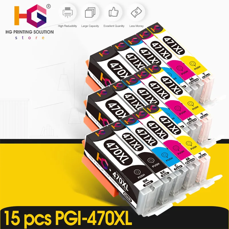 5 шт. для canon 470 471 PGI-470 CLI-471 Совместимый картридж PIXMA MG6840 MG5740 MG 6840 5740 TS5040 TS6040 |