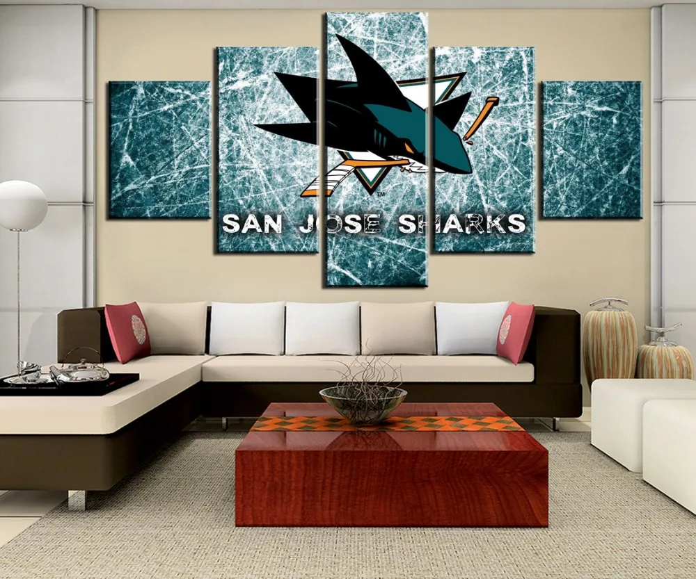 

Модульная Печать на холсте, 5 шт., плакаты с логотипом хоккея, спорта, постеры на холсте, настенные украшения для дома, Настенный декор