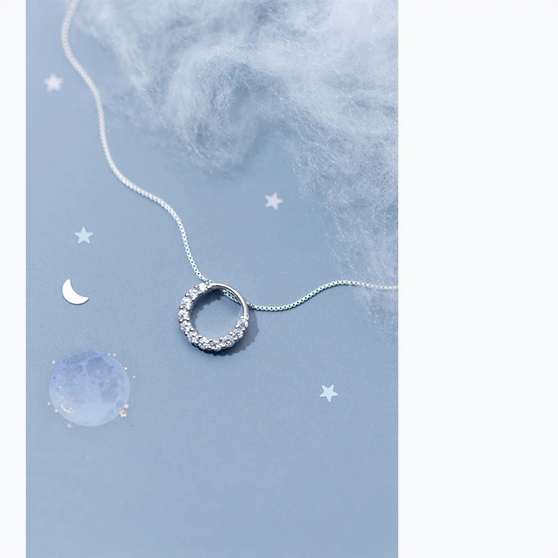 Colusiwei простой круглый кулон ожерелье для женщин кубического циркония