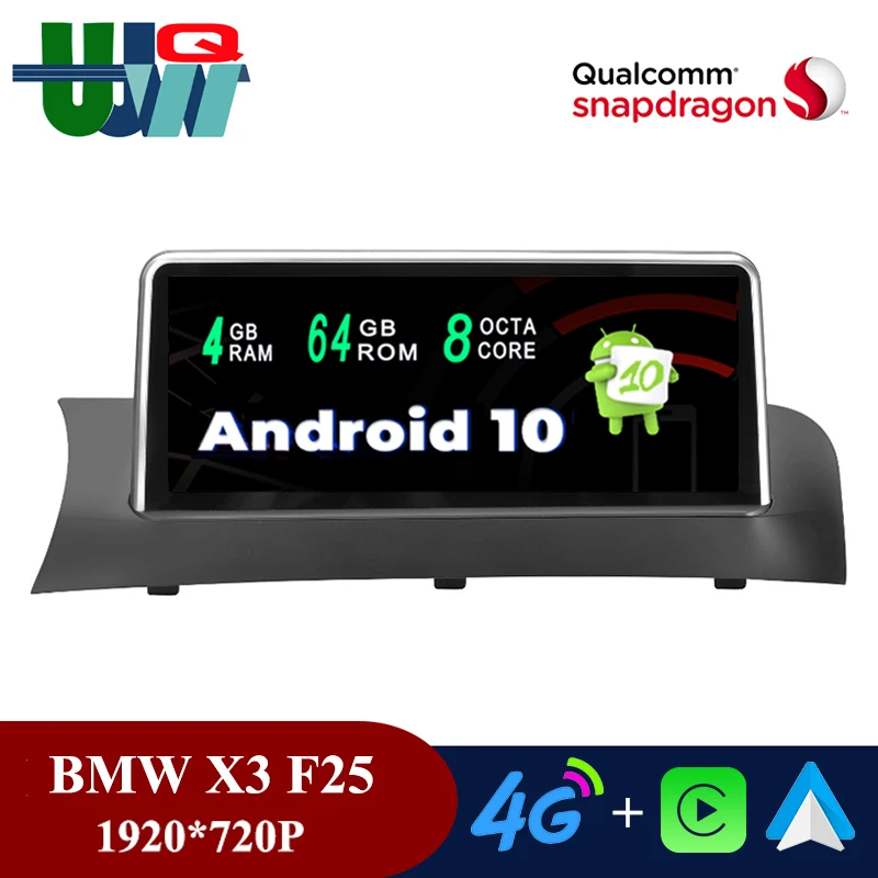 

UJQW Qualcomm Octa Core 4G 64G BMW X3 F25 Android Car Stereo 2 Din GPS Navigation for BMW X3 F25 X4 F26 CIC NBT BT Carplay Wifi