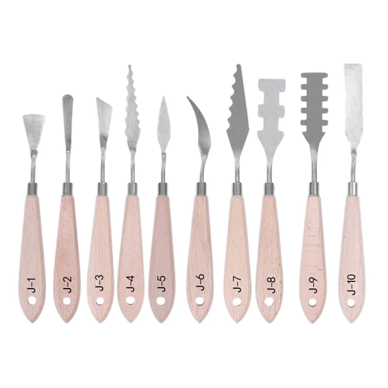 

NEW-Palette Knife of Paint Knife Set Palette Scraper Basic Painting Tool Kit with Wooden Handle Basic Painting Art