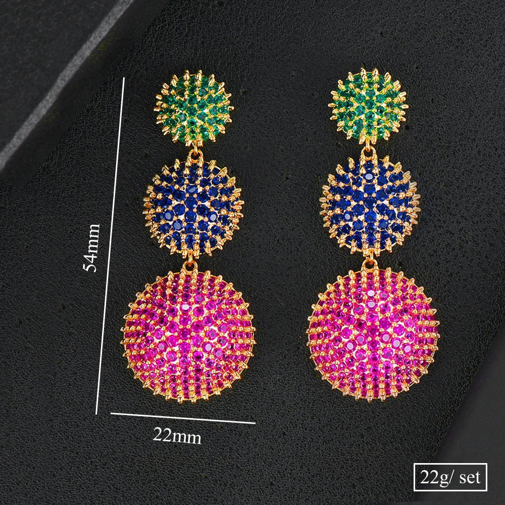 

SISCATHY 2020 New Design Round Ball Earrings Trendy Cubic Zirconia Statement Earrings For Women Party Wedding Fashion Jewelry