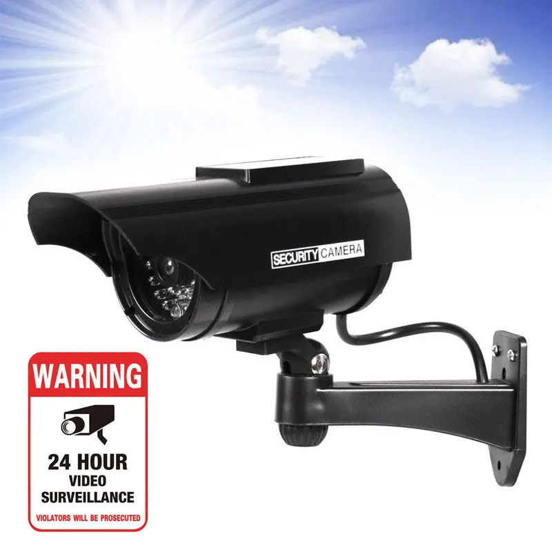 2 шт. на солнечных батареях Поддельные Камера открытый пулеобразный макет