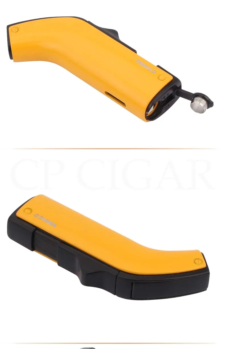 COHIBA зажигалки 2 Факел Пламя зажигалка с защитой от ветра Карманный Портативный бутан Прикуриватель многоразового встроенный сигарный удар