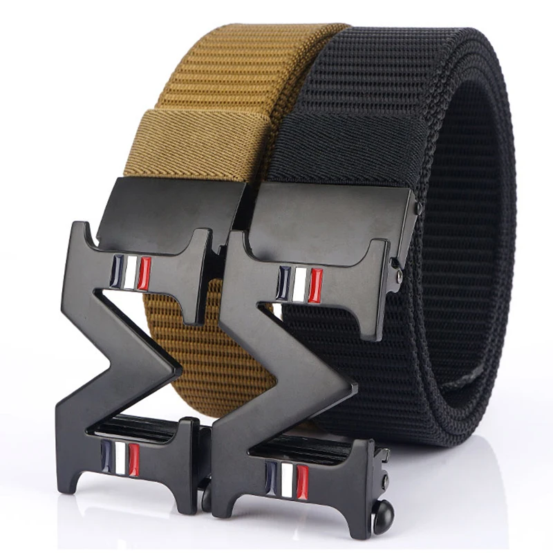 [LFMB]Men Belt Nylon Tactical Army For Trousers Metal Buckle Canvas Belts Outdoor Training Black Military Waist | Аксессуары для