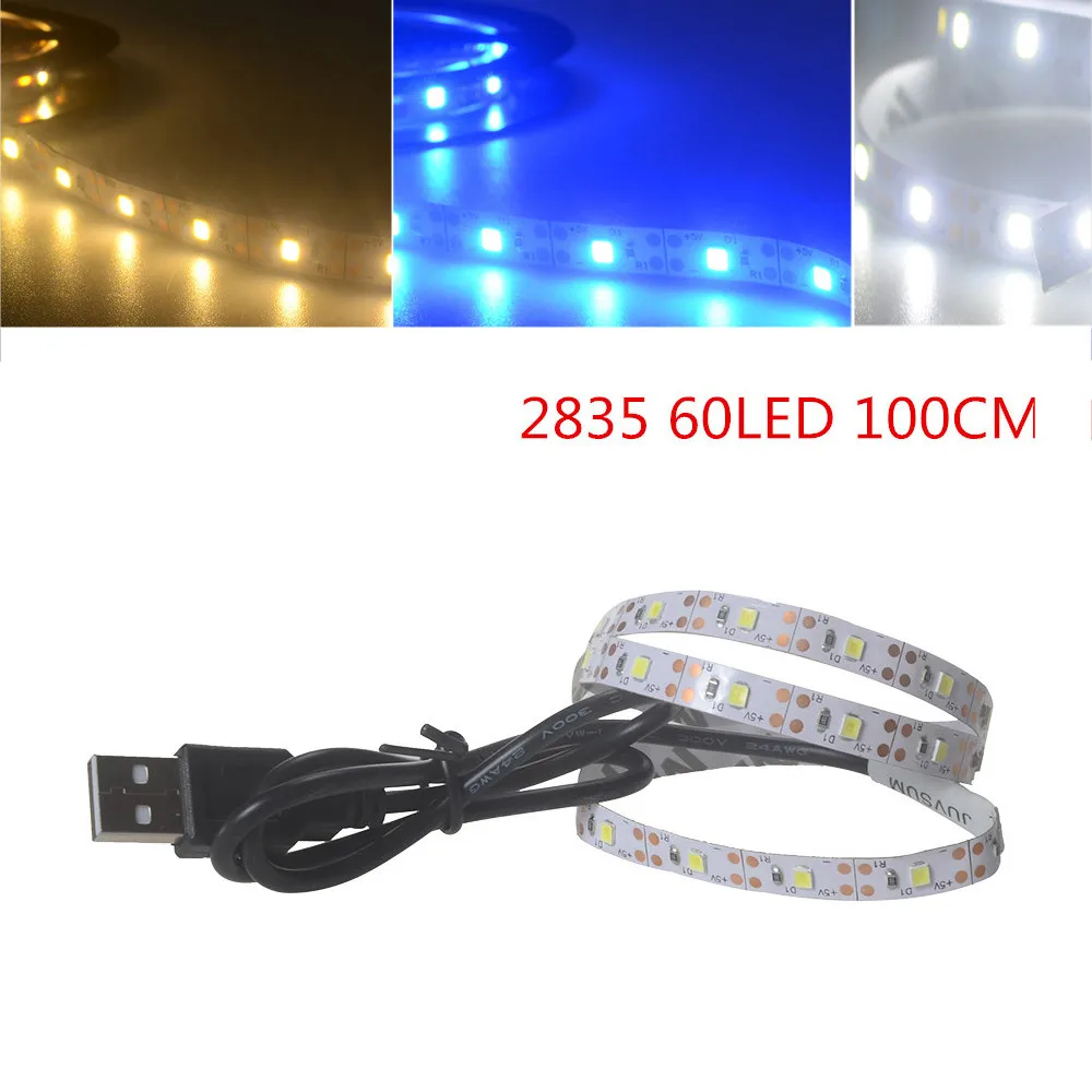 5V 2835 60SMD/100 см белый/теплый белый/синий Светодиодные ленты светильник бар ТВ