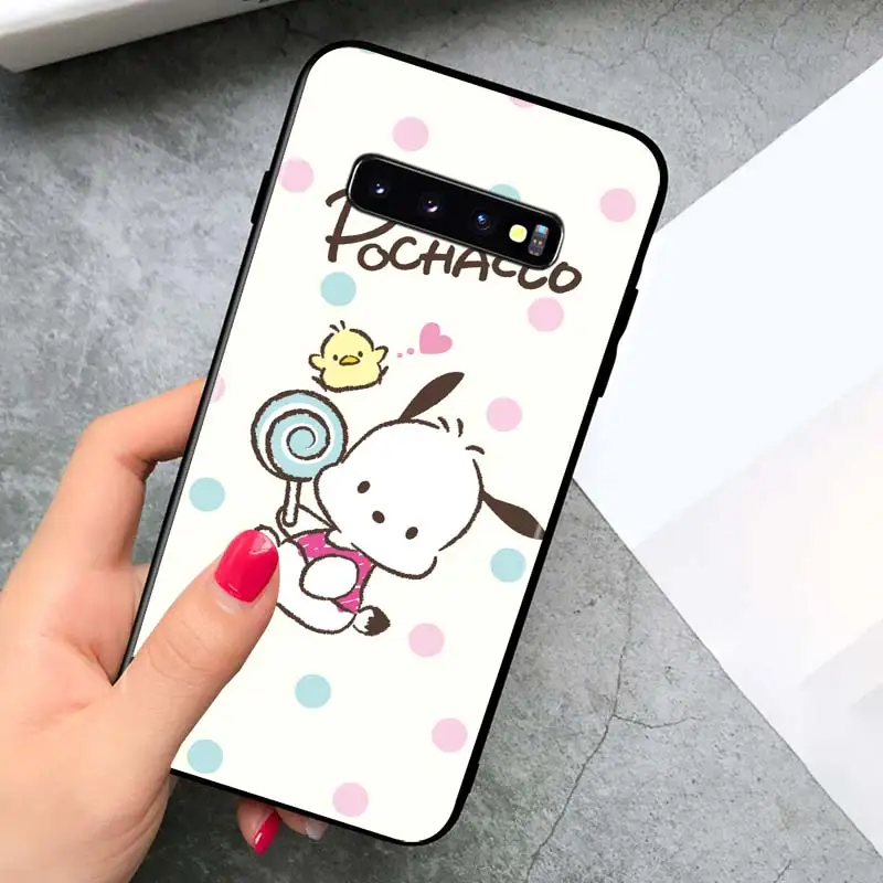 

Cartoo Pochacco Dog for Samsung Galaxy S21 Ultra Plus Note 20 10 9 8 S10 S9 S8 S7 S6 Edge Plus Black Phone Case