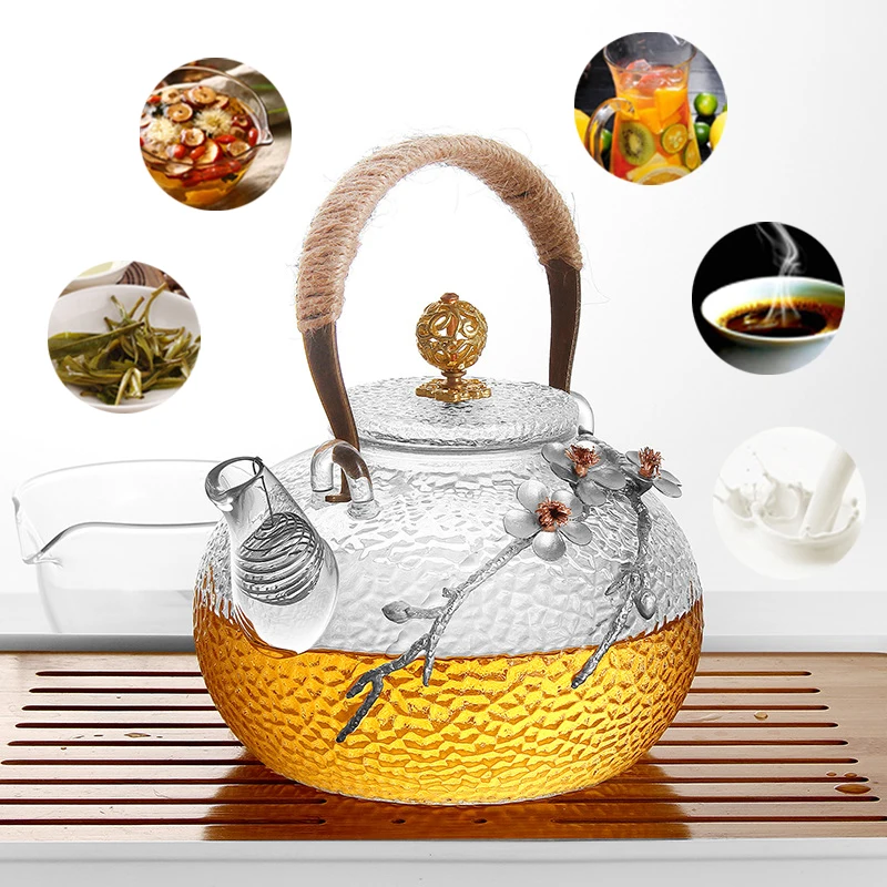 

750/930ml Creative Boutique Japanese Thicken Heat Resistant Glass Tea Pot Home Flower Teapot Office Kettle Gift Collection