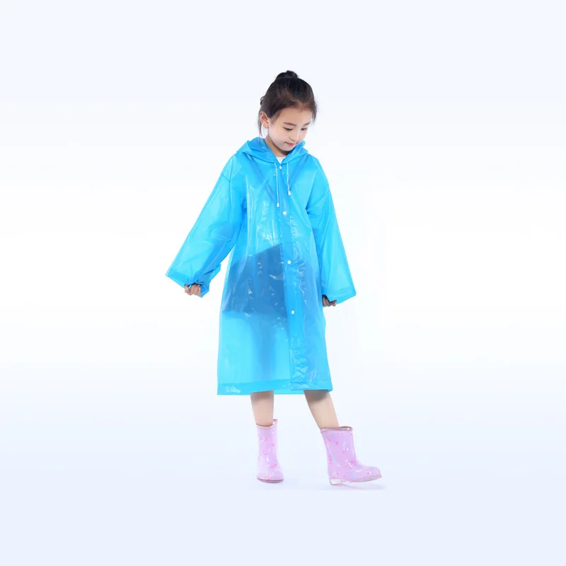 Модный прозрачный детский дождевик с капюшоном для мальчиков и девочек уличный