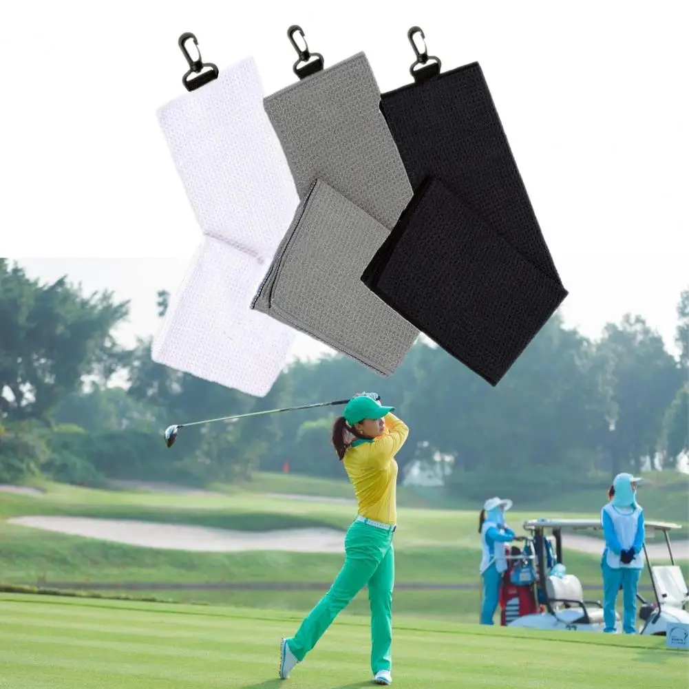 

​Golf Towel Microfiber Fabric Waffle Pattern Clip Duty Heavy Accessories Carabiner Dropshipping