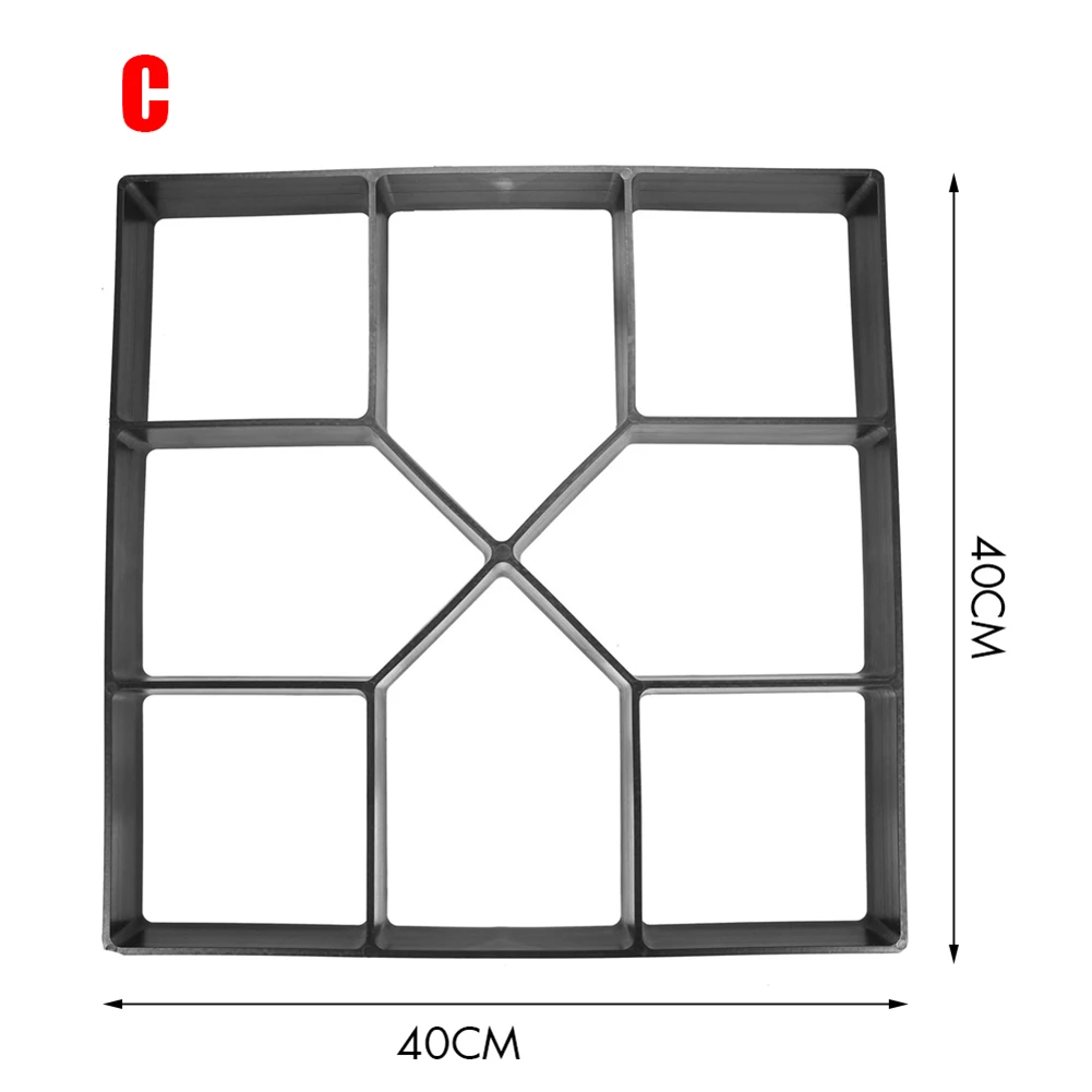

Garden DIY Plastic Path Maker Pavement Model Concrete Stepping Stone Cement Mould Brick F2