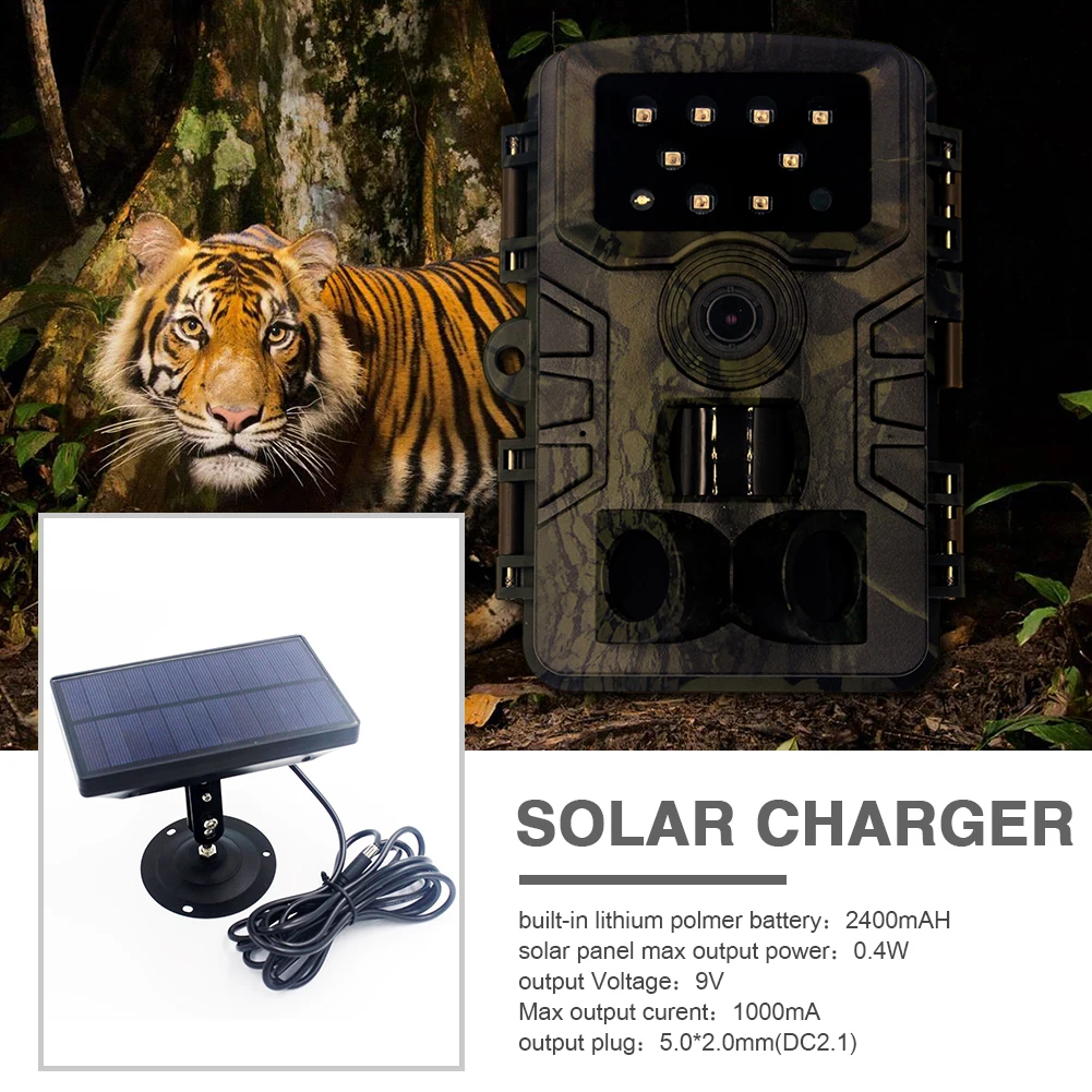 

Outdoor Solar Panel 2400mAh 9V Output Solar Power Supply Charger Battery Infrared for HC300A HC300M HC700 HC550 Trail Cameras