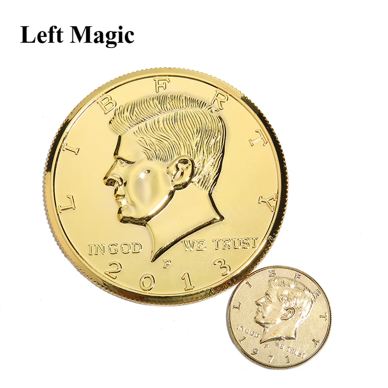 3 дюйма огромная Магическая Монета Половина доллара Волшебные трюки уличная