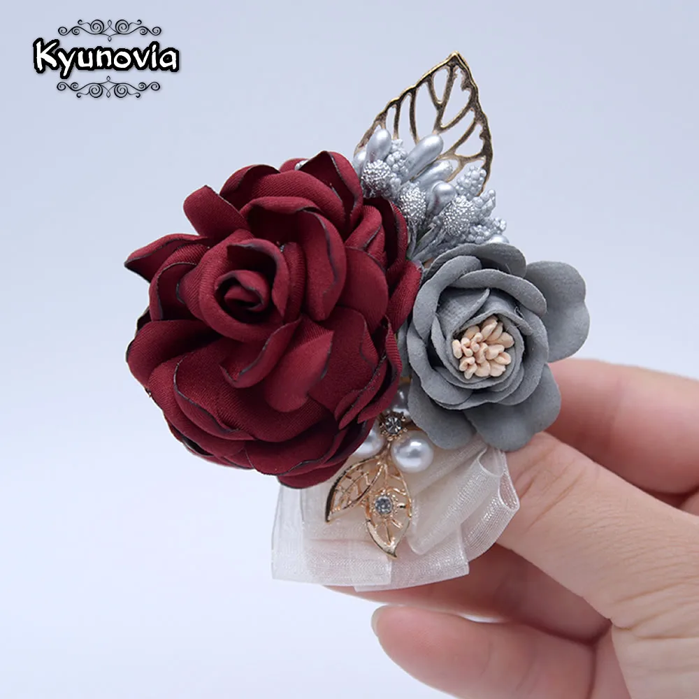 Женские тканевые булавки Kyunovia брошь-корсаж с искусственным жемчугом стразы