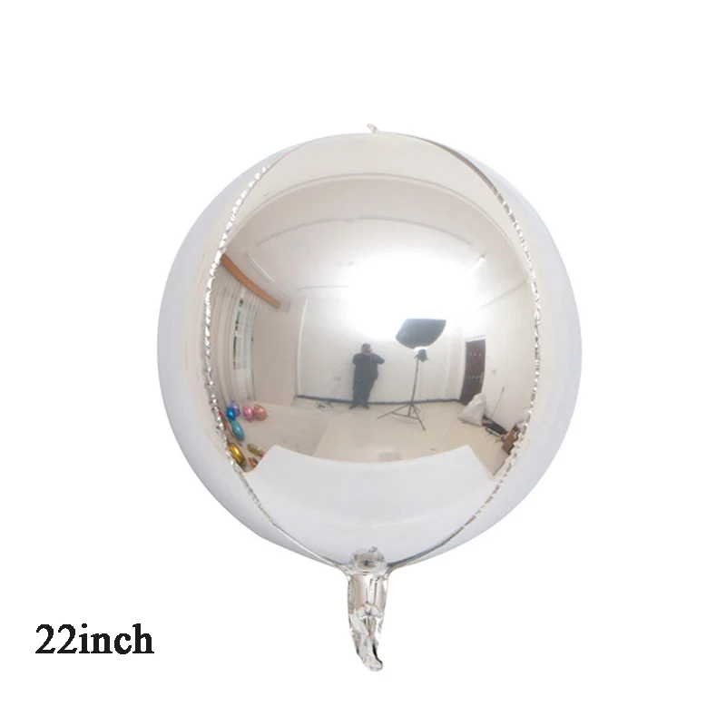 Silver Sphere 24 дюйма 3D Алмазный Куб фольгированные шары День рождения вечерние Слюнявчики гелиевая фольга квадратные воздушные шары Свадебный декор вечерние принадлежности - Цвет: Silver Sphere