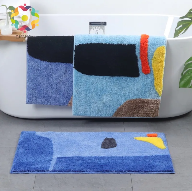 Абстрактный геометрический Европейский флокирующий коврик домашний