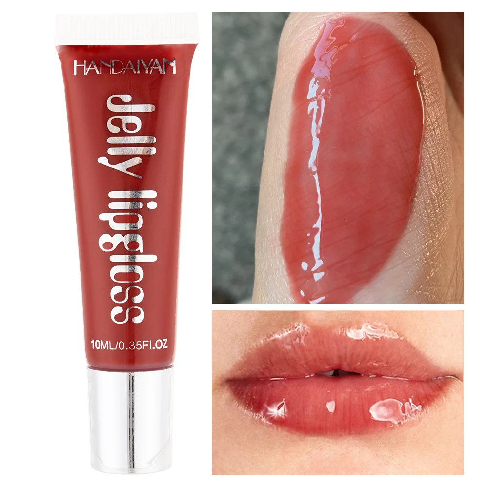 

Jelly Lip Gloss Moisturizing Crystal Shiny Glitter Liquid Lipstick Tint Lips Clear Plumping Lip Gloss Beauty Mirror Lipgloss