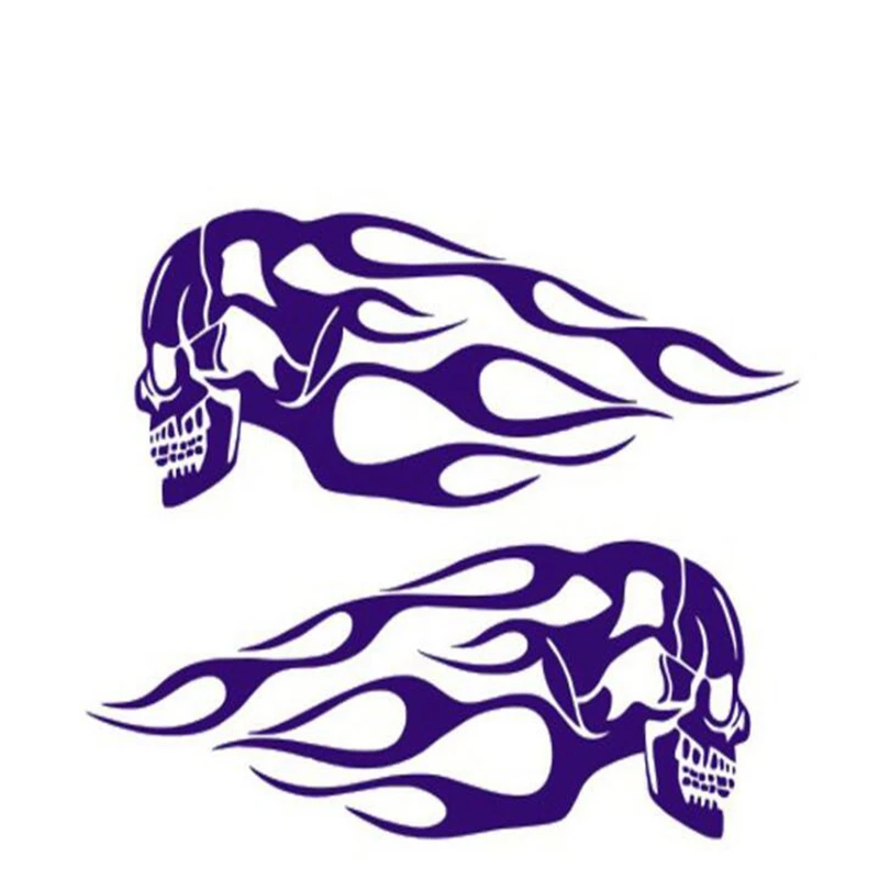 2pcs Motorcycle General Fuel Tank Flame Sticker Totem Modification Skull Personality Flower |